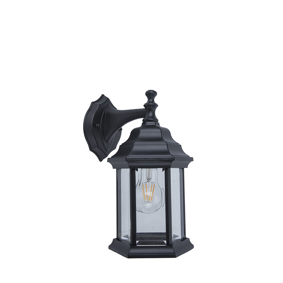 DORSET IP23 E27 WALL LIGHT IN BLACK