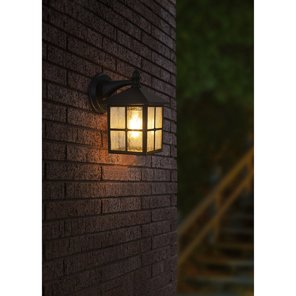 KENT IP23 E27 WALL LIGHT IN BLACK
