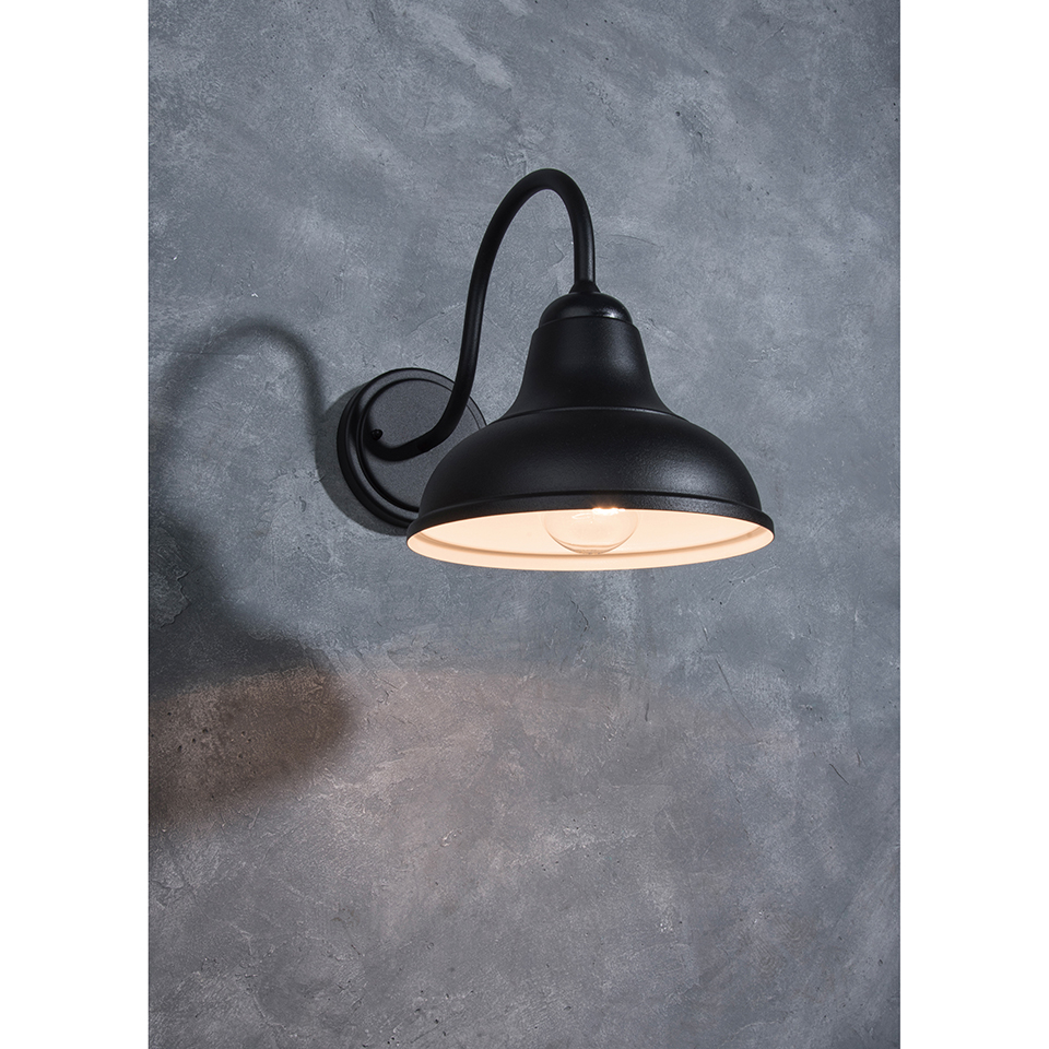DETROIT IP23 E27 WALL LIGHT IN BLACK