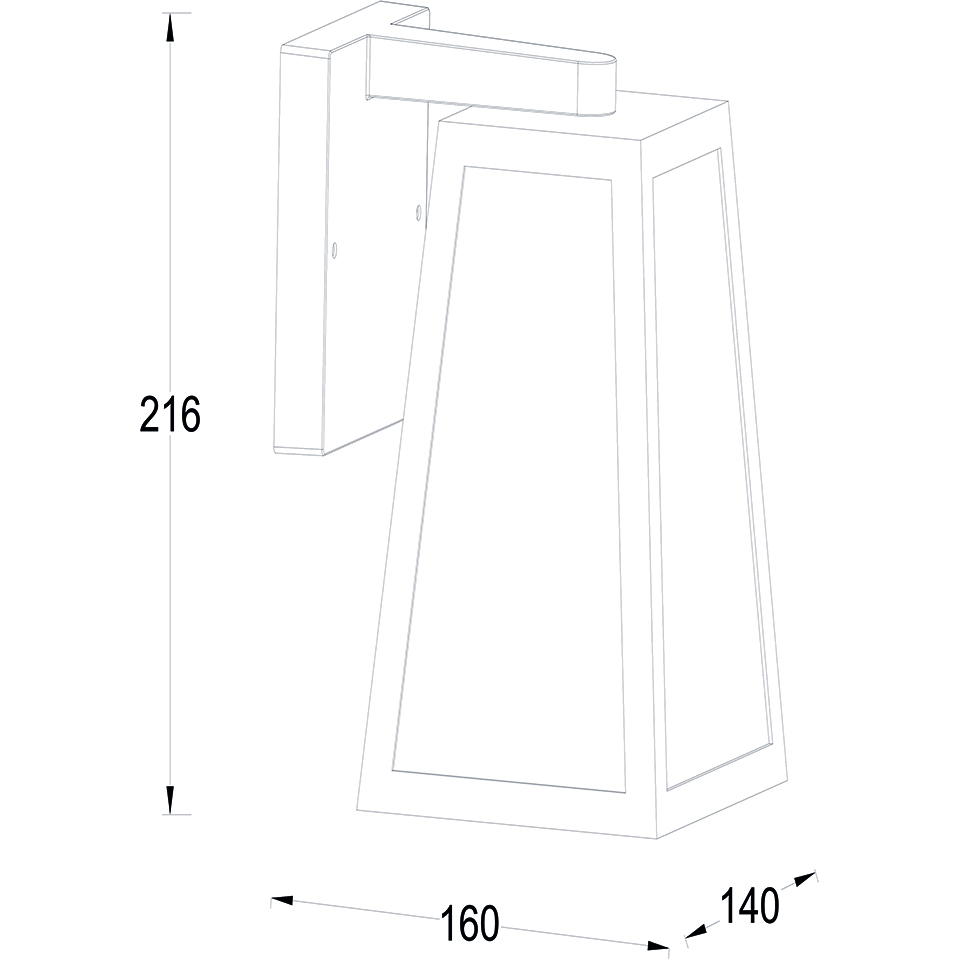FIA IP44 E27 WALL LIGHT IN MATT BLACK