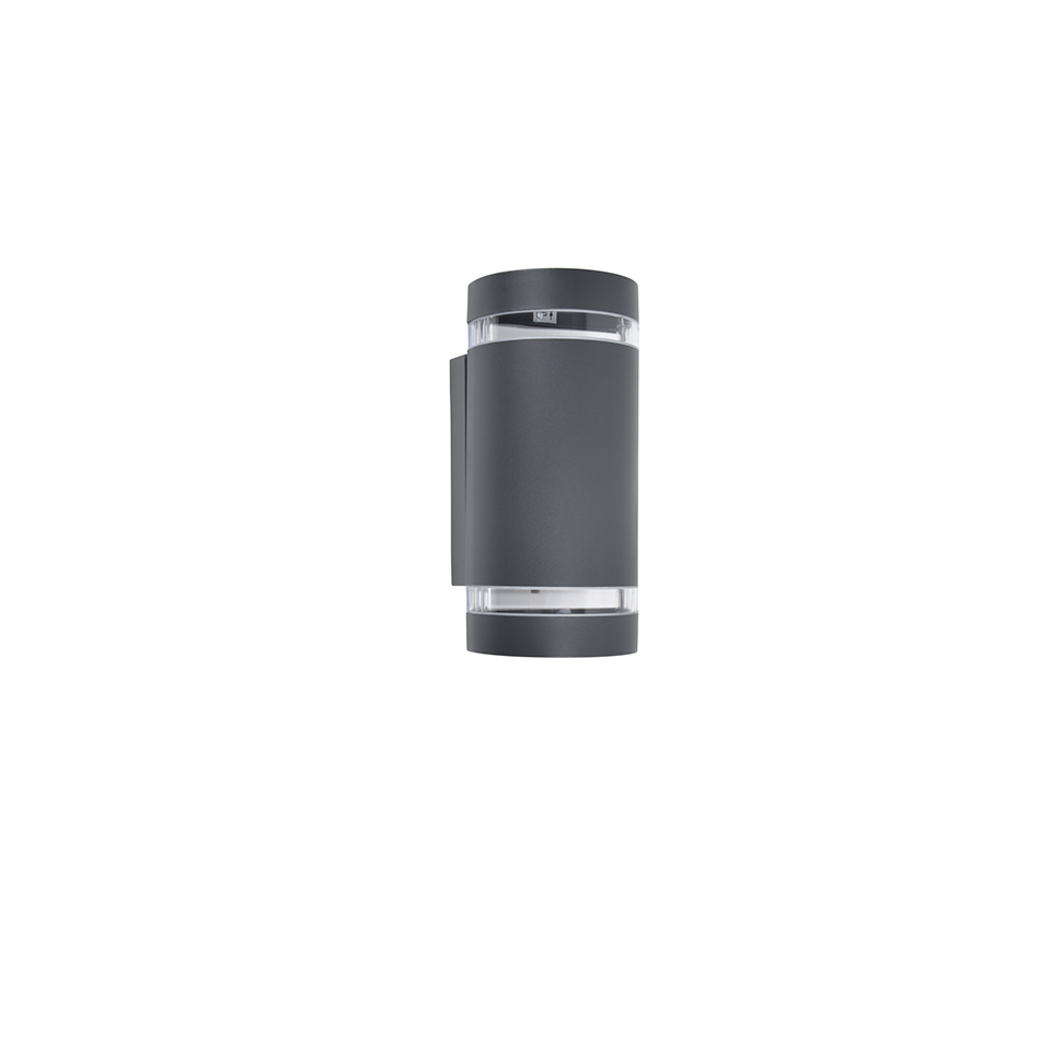 FOCUS IP44 2x GU10 WALL LIGHT IN DARK GREY