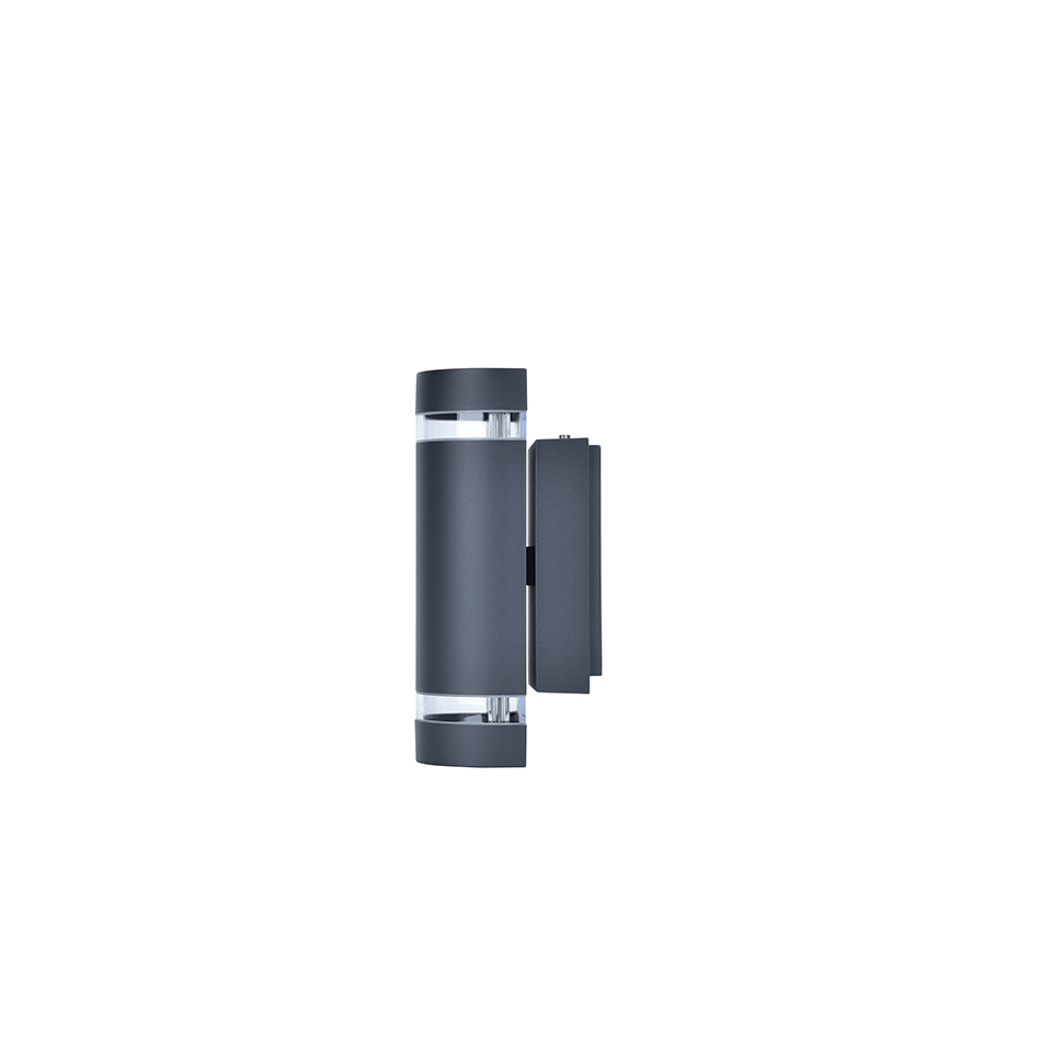 FOCUS IP44 2x GU10 WALL LIGHT IN DARK GREY