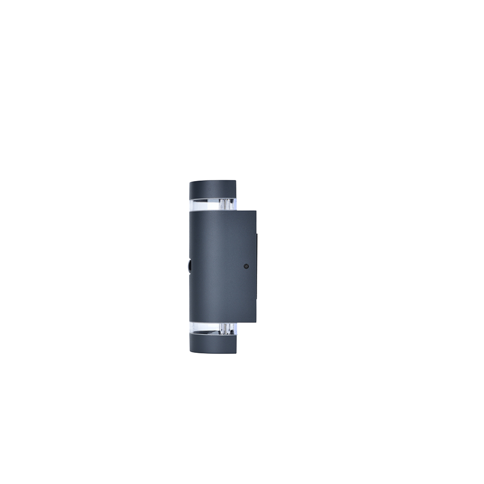 FOCUS PIR IP44 2x GU10 UP & DOWN WALL LIGHT IN DARK GREY