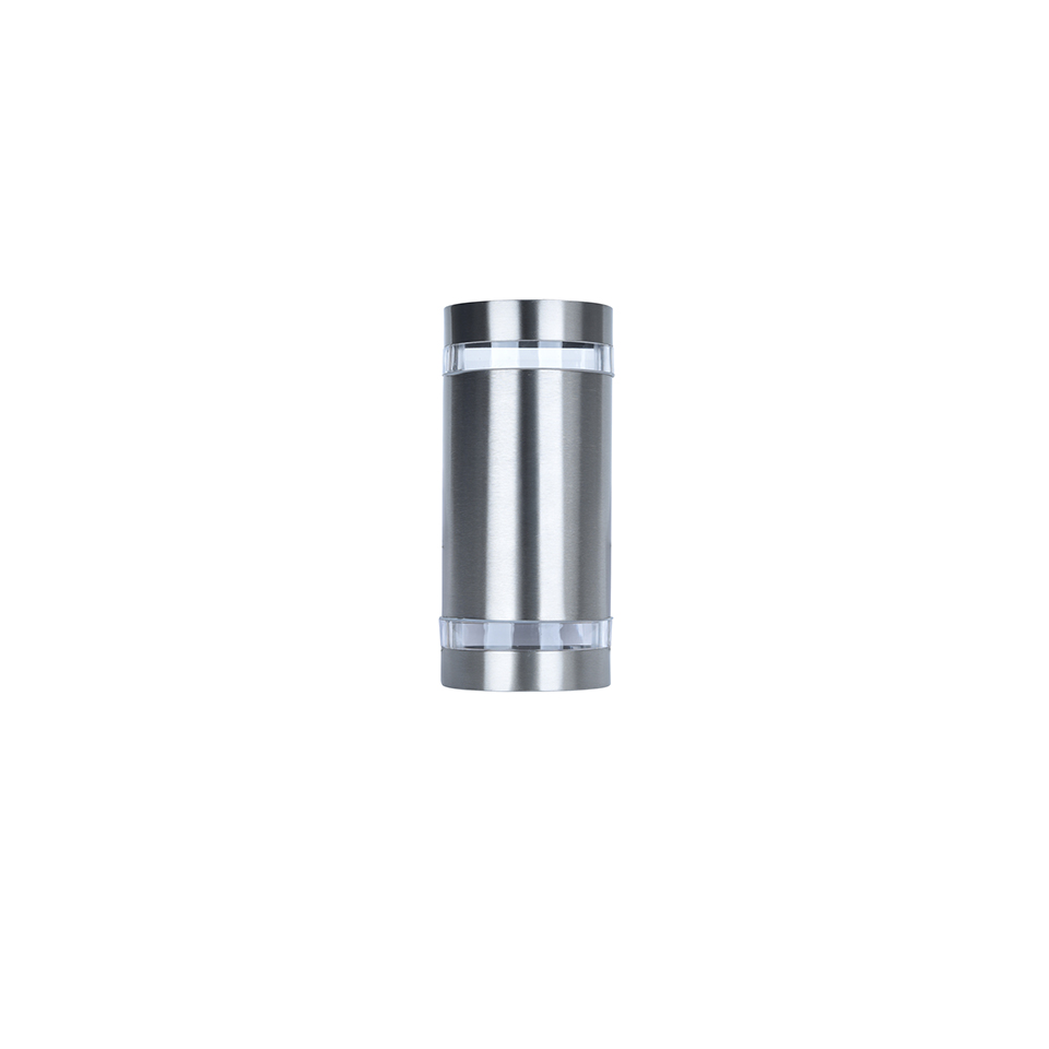 FOCUS IP44 2x GU10 WALL LIGHT IN STAINLESS STEEL
