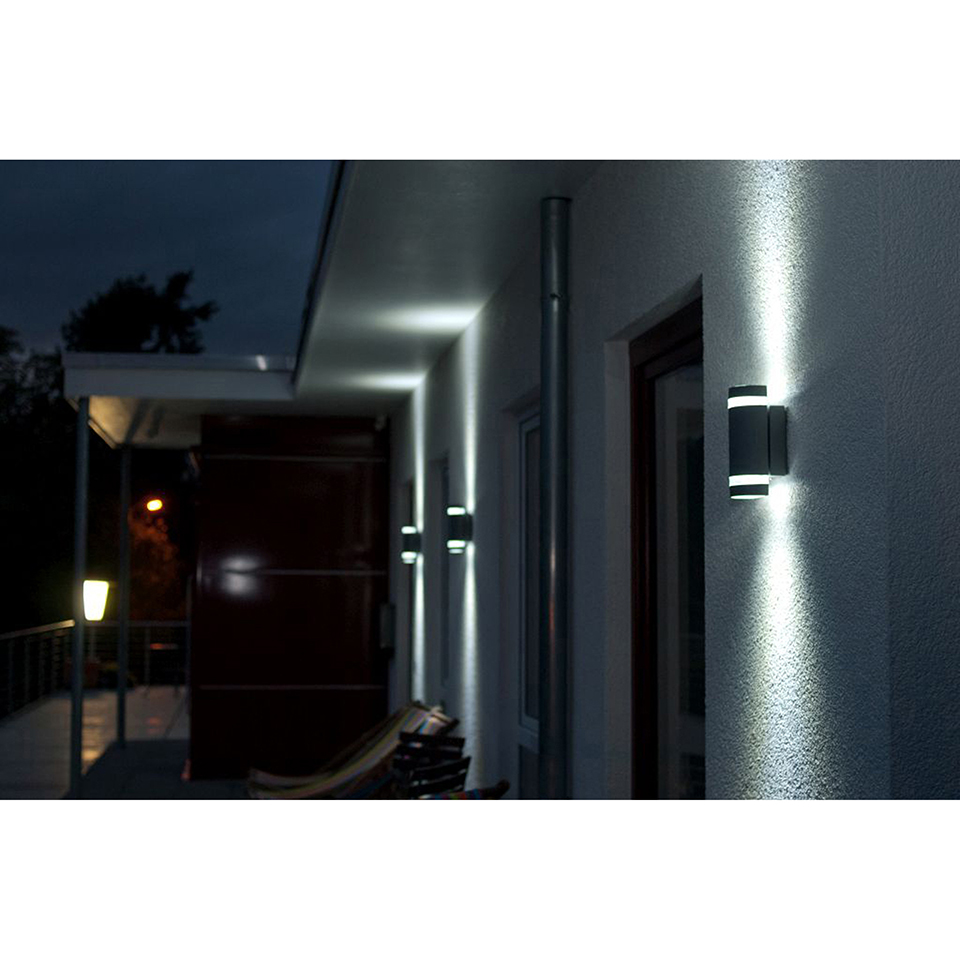 FOCUS OUTDOOR D2D WALL UP AND DOWN LIGHT GU10 DARK GREY