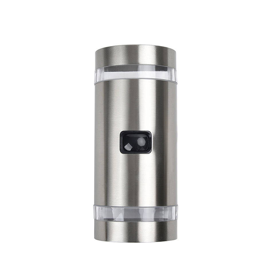FOCUS IP44 2x GU10 WALL LIGHT IN STAINLESS STEEL WITH PIR