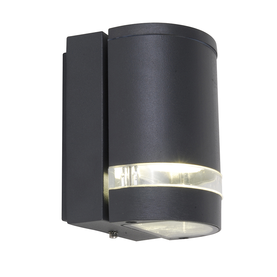 FOCUS IP44 GU10 WALL LIGHT IN DARK GREY