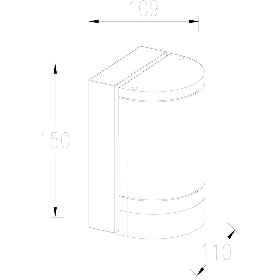 FOCUS IP44 GU10 WALL LIGHT IN DARK GREY