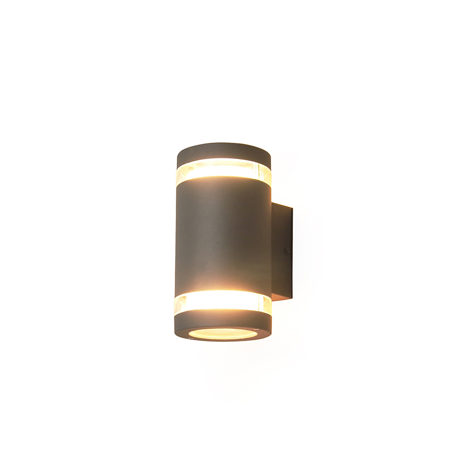 LINS IP44 2x GX53 UP & DOWN WALL LIGHT IN DARK GREY