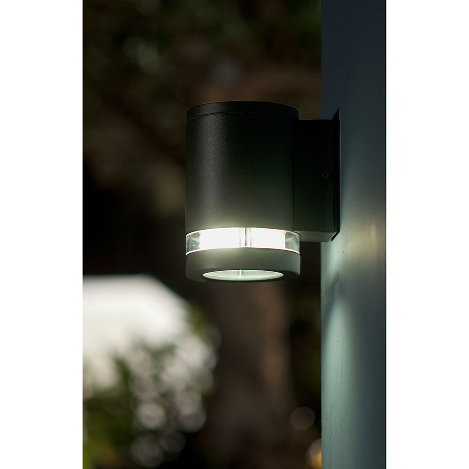 LINS IP44 GX53 DOWN WALL LIGHT IN DARK GREY