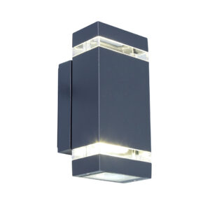 FOCUS IP44 INTEGRATED LED WALL LIGHT IN DARK GREY 300 LUMEN 4000K