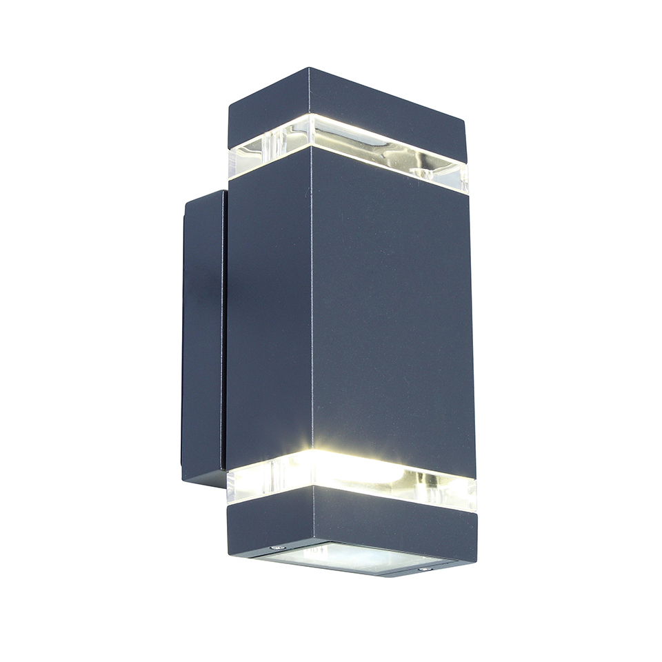 FOCUS IP44 INTEGRATED LED WALL LIGHT IN DARK GREY 300 LUMEN 4000K