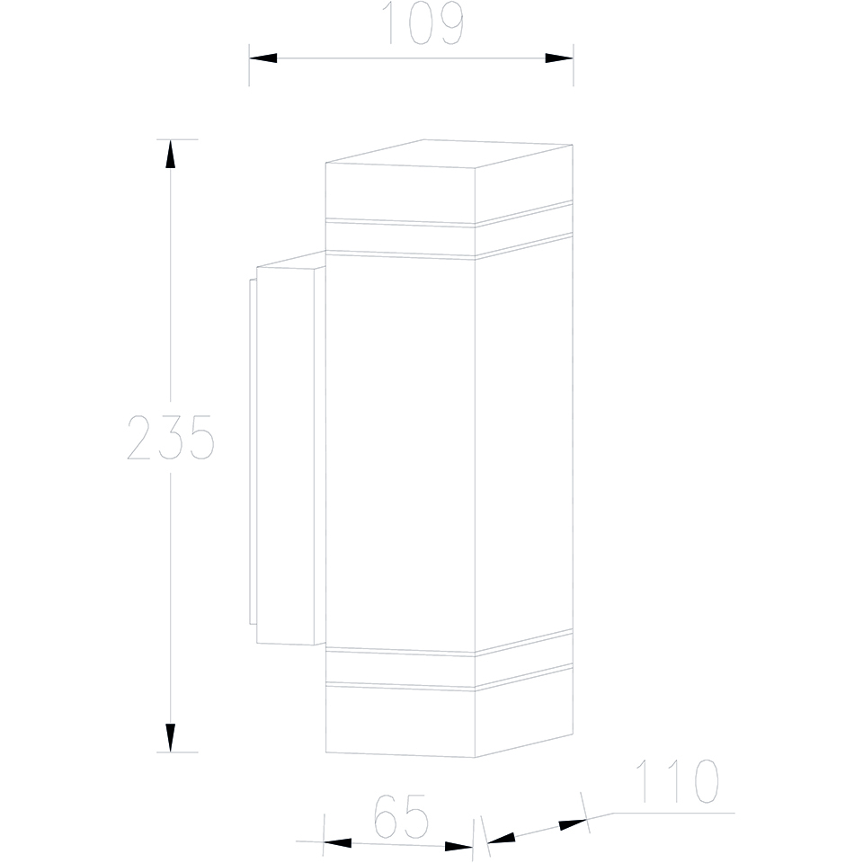 FOCUS IP44 INTEGRATED LED WALL LIGHT IN DARK GREY 300 LUMEN 4000K
