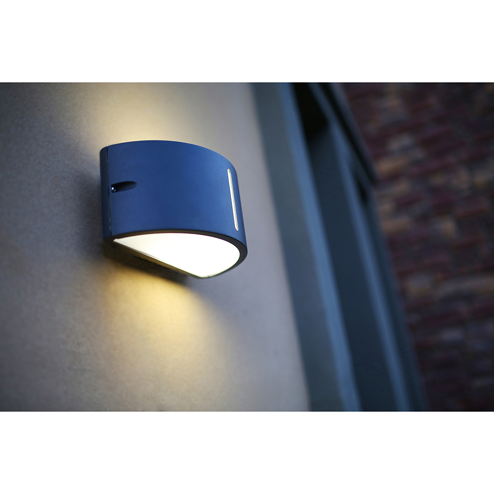 BONN IP54 E27 WALL LIGHT IN DARK GREY