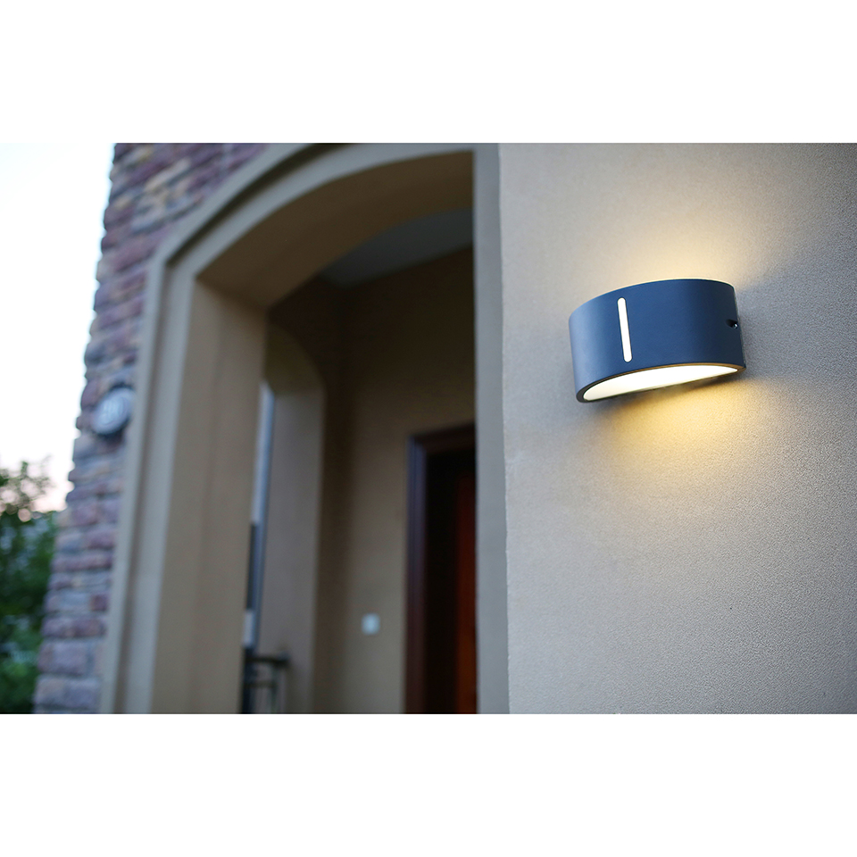 BONN IP54 E27 WALL LIGHT IN DARK GREY