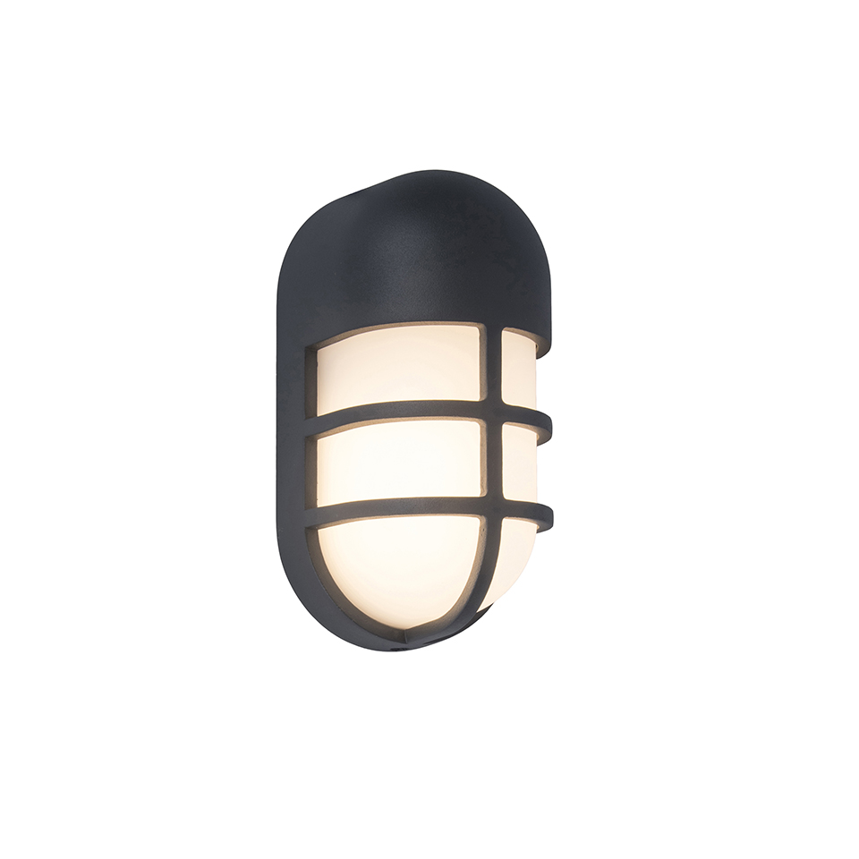 BULLO IP54 INTEGRATED LED WALL & CEILING LIGHT IN DARK GREY 700 LUMEN 3000K