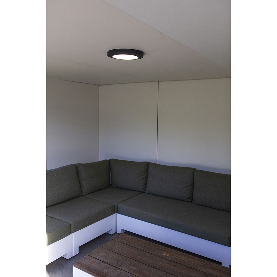 KAYAH IP54 INTEGRATED LED WALL & CEILING LIGHT IN MATT BLACK 1250 LUMEN