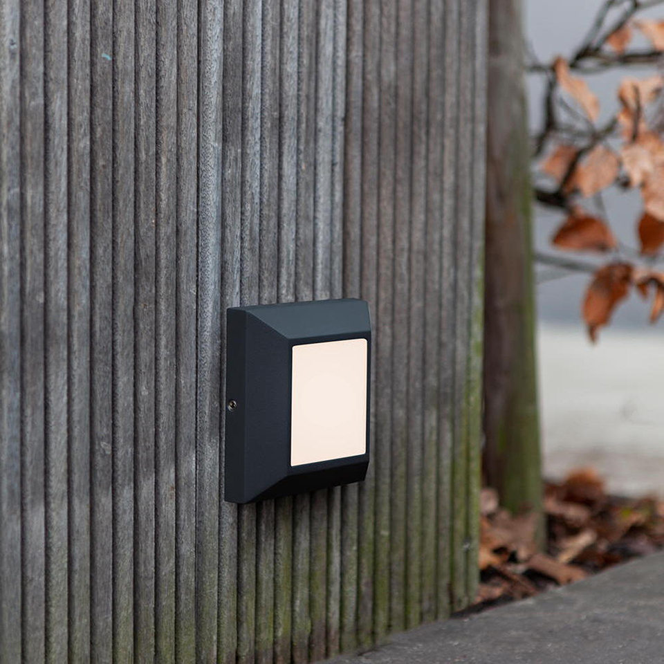 HELENA SQUARE FRAME OUTDOOR LED WALL/RECESS 1 LIGHT BLACK