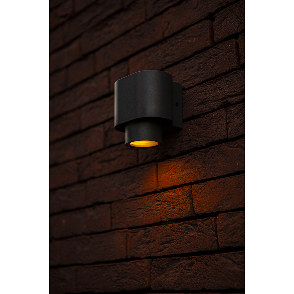 CYPRES IP44 GU10 DOWN WALL LIGHT IN DARK GREY