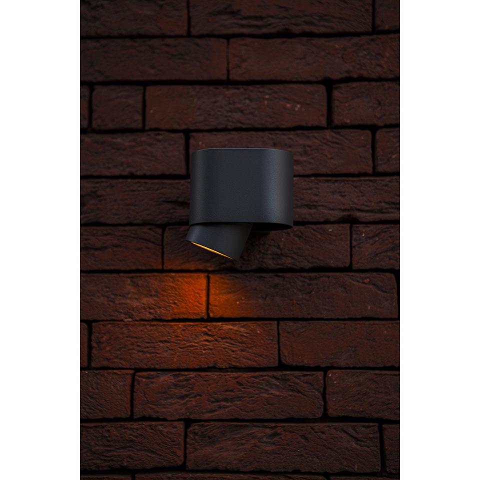 CYPRES IP44 GU10 DOWN WALL LIGHT IN DARK GREY