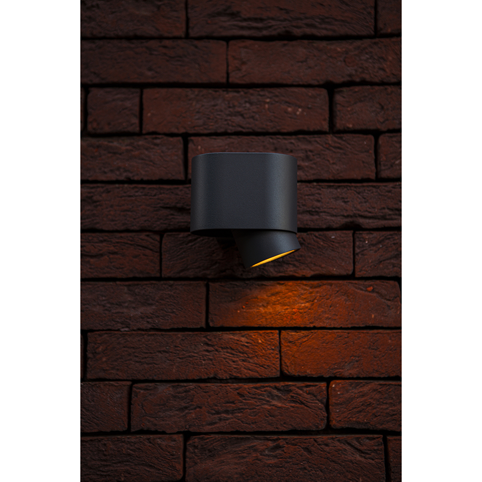 CYPRES IP44 GU10 DOWN WALL LIGHT IN DARK GREY