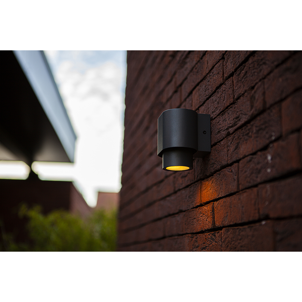 CYPRES IP44 GU10 DOWN WALL LIGHT IN DARK GREY