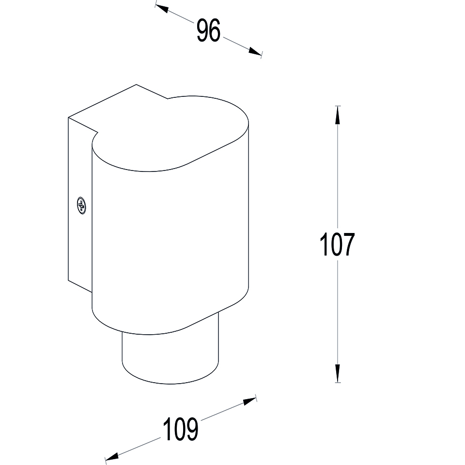 CYPRES IP44 GU10 DOWN WALL LIGHT IN DARK GREY