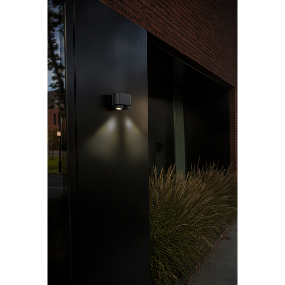 CYPRES IP44 2x GU10 DOWN WALL LIGHT IN DARK GREY