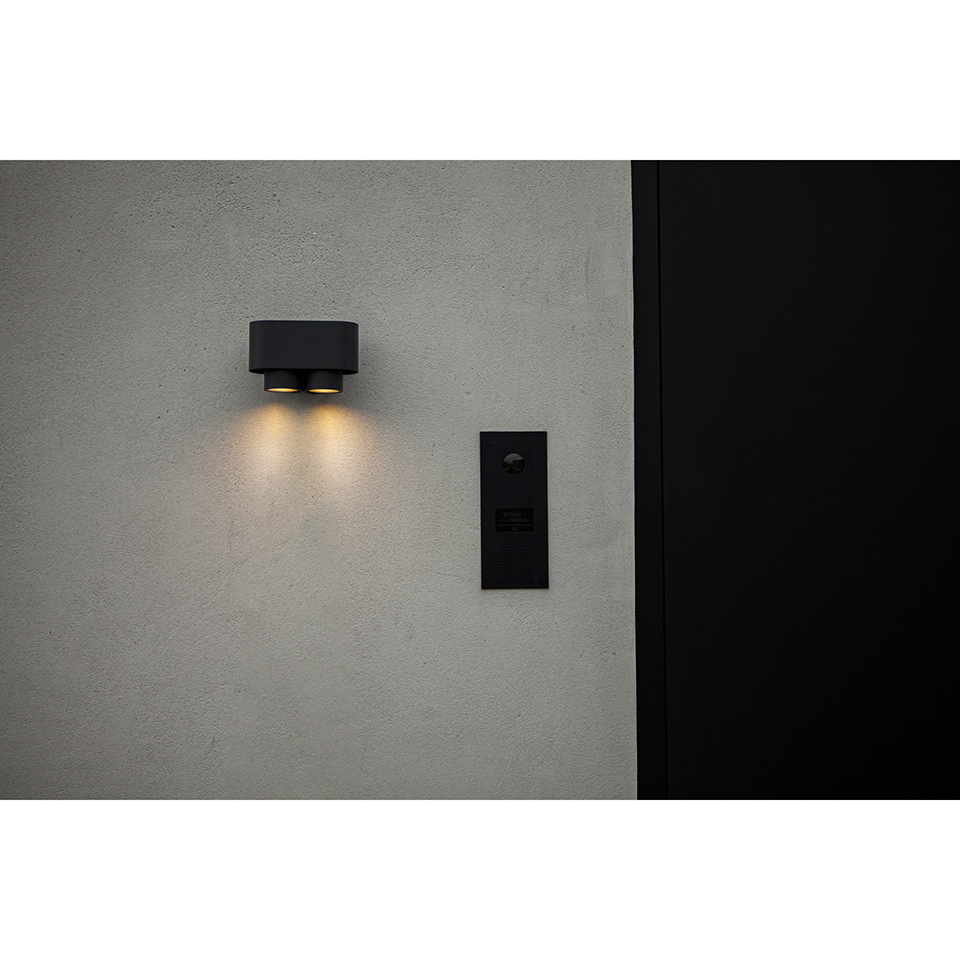 CYPRES IP44 2x GU10 DOWN WALL LIGHT IN DARK GREY