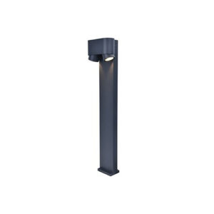 CYPRES IP44 2x GU10 BOLLARD LIGHT IN DARK GREY