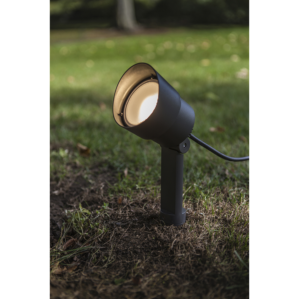 EXPLORER IP54 INTEGRATED LED SPOT LIGHT IN DARK GREY 380 LUMEN 3000K