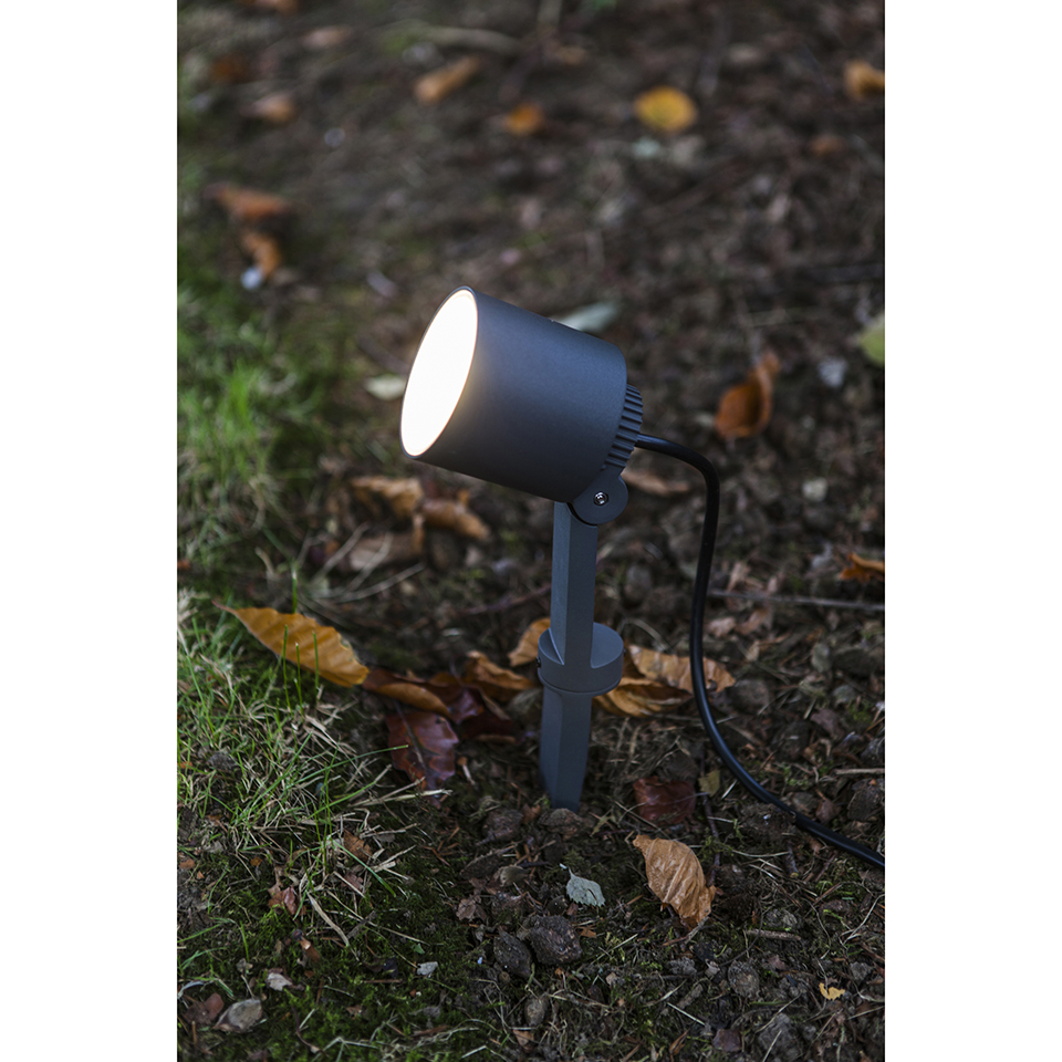 EXPLORER IP54 INTEGRATED LED SPOT LIGHT IN DARK GREY 380 LUMEN 3000K