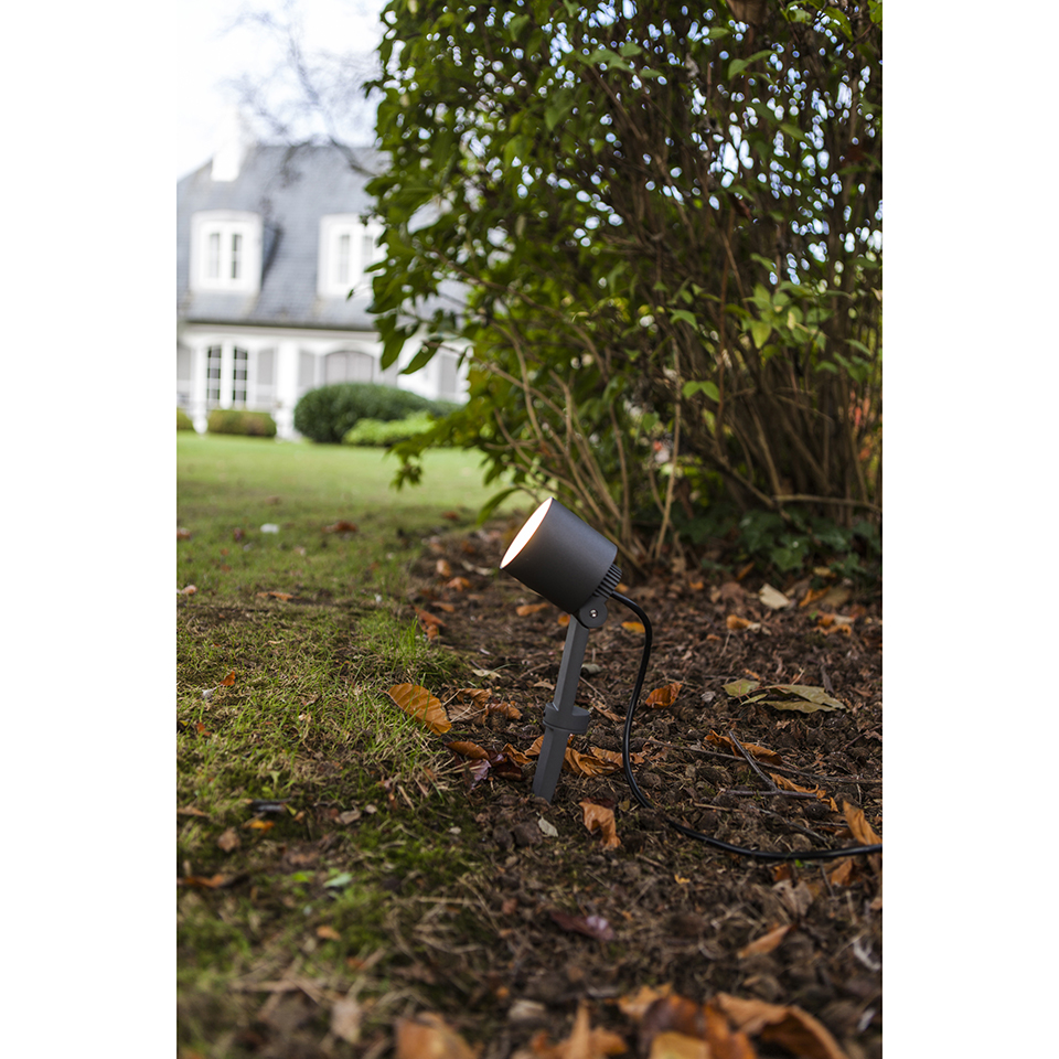 EXPLORER IP54 INTEGRATED LED SPOT LIGHT IN DARK GREY 380 LUMEN 3000K