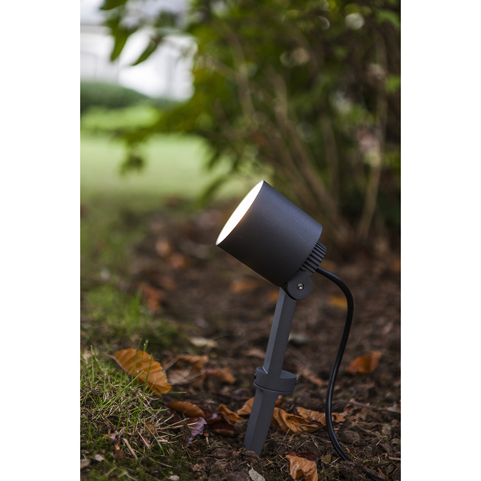 EXPLORER IP54 INTEGRATED LED SPOT LIGHT IN DARK GREY 380 LUMEN 3000K