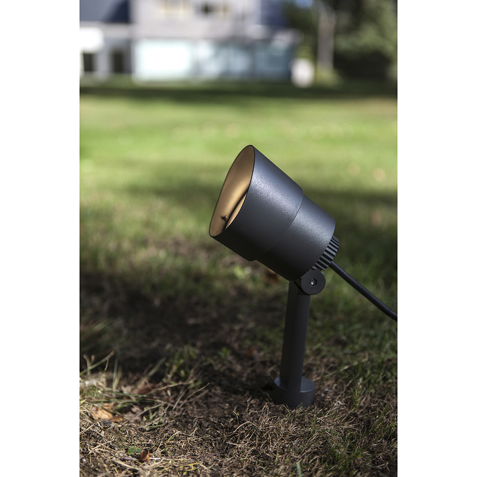 EXPLORER IP54 INTEGRATED LED SPOT LIGHT IN DARK GREY 380 LUMEN 3000K