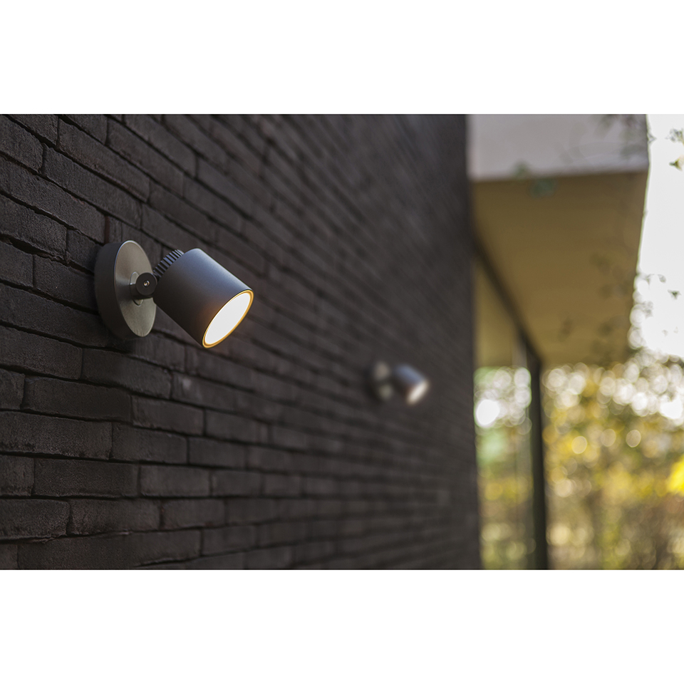 EXPLORER IP54 INTEGRATED LED WALL LIGHT IN DARK GREY 380 LUMEN 3000K