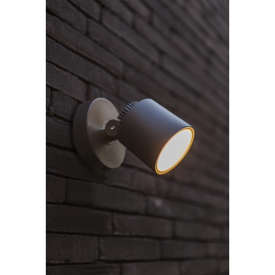 EXPLORER IP54 INTEGRATED LED WALL LIGHT IN DARK GREY 380 LUMEN 3000K