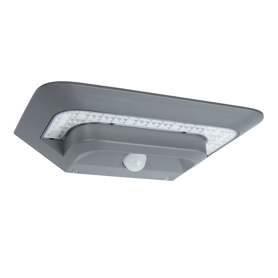 GHOST IP44 INTEGRATED LED SOLAR LIGHT IN SILVER 260 LUMEN 4000K
