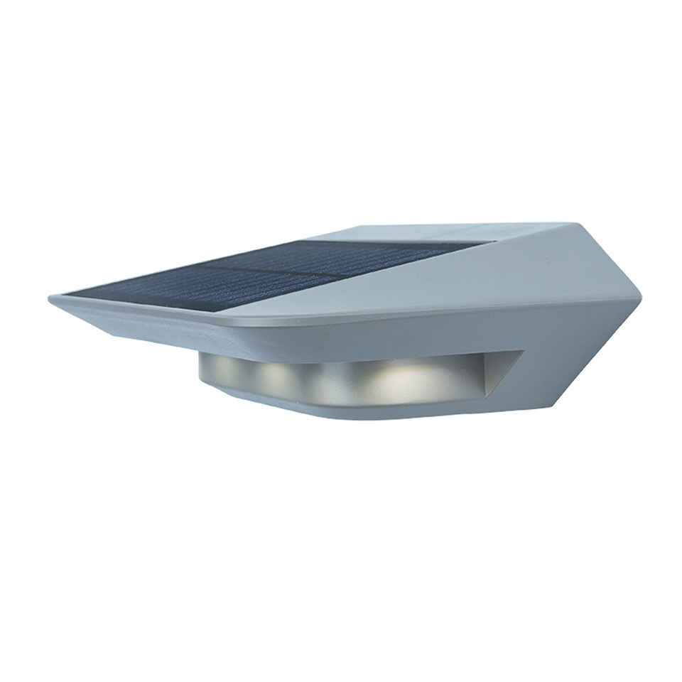 GHOST IP44 INTEGRATED LED SOLAR LIGHT IN SILVER 260 LUMEN 4000K