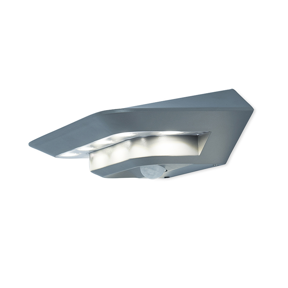 GHOST IP44 INTEGRATED LED SOLAR LIGHT IN SILVER 260 LUMEN 4000K