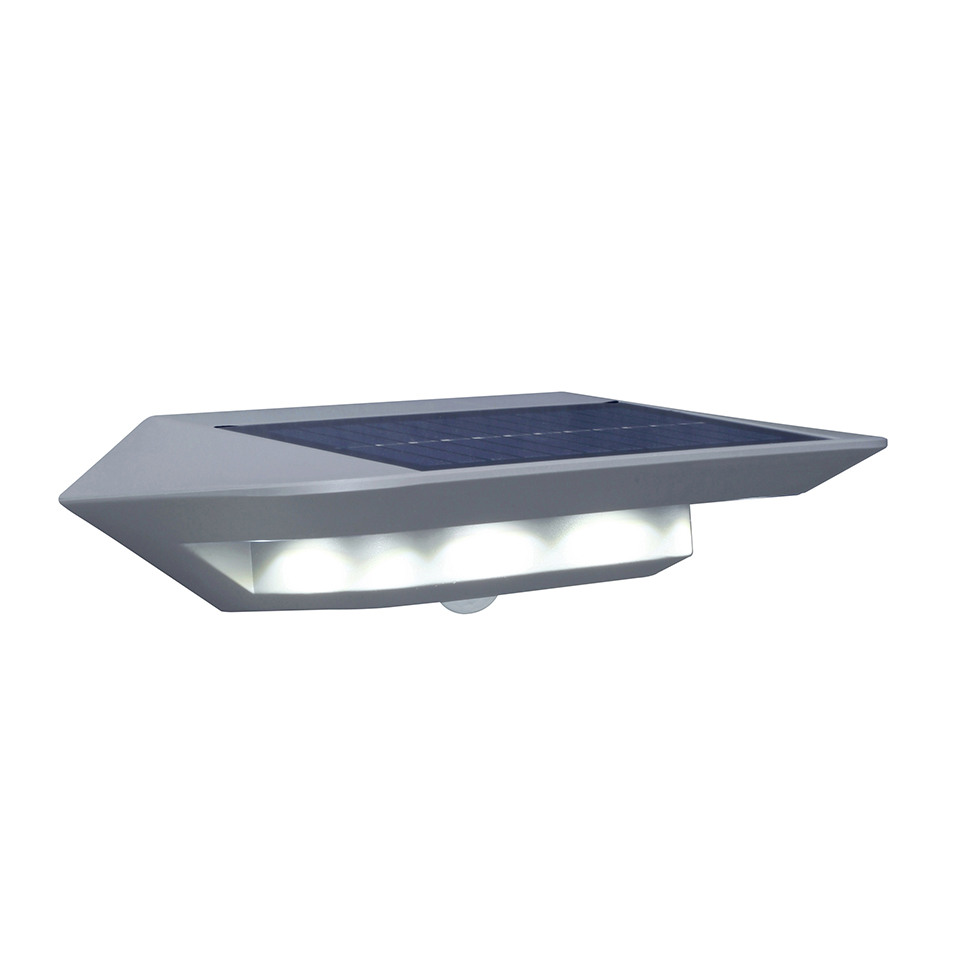GHOST IP44 INTEGRATED LED SOLAR LIGHT IN SILVER 260 LUMEN 4000K