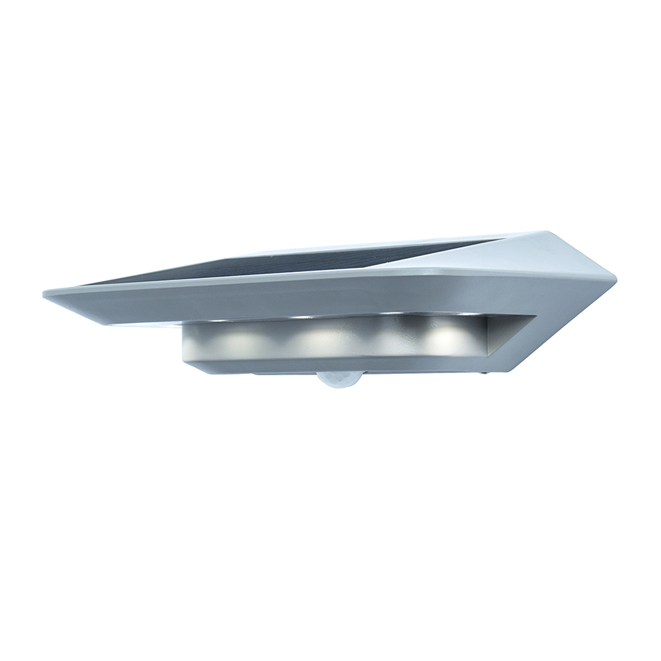 GHOST IP44 INTEGRATED LED SOLAR LIGHT IN SILVER 260 LUMEN 4000K