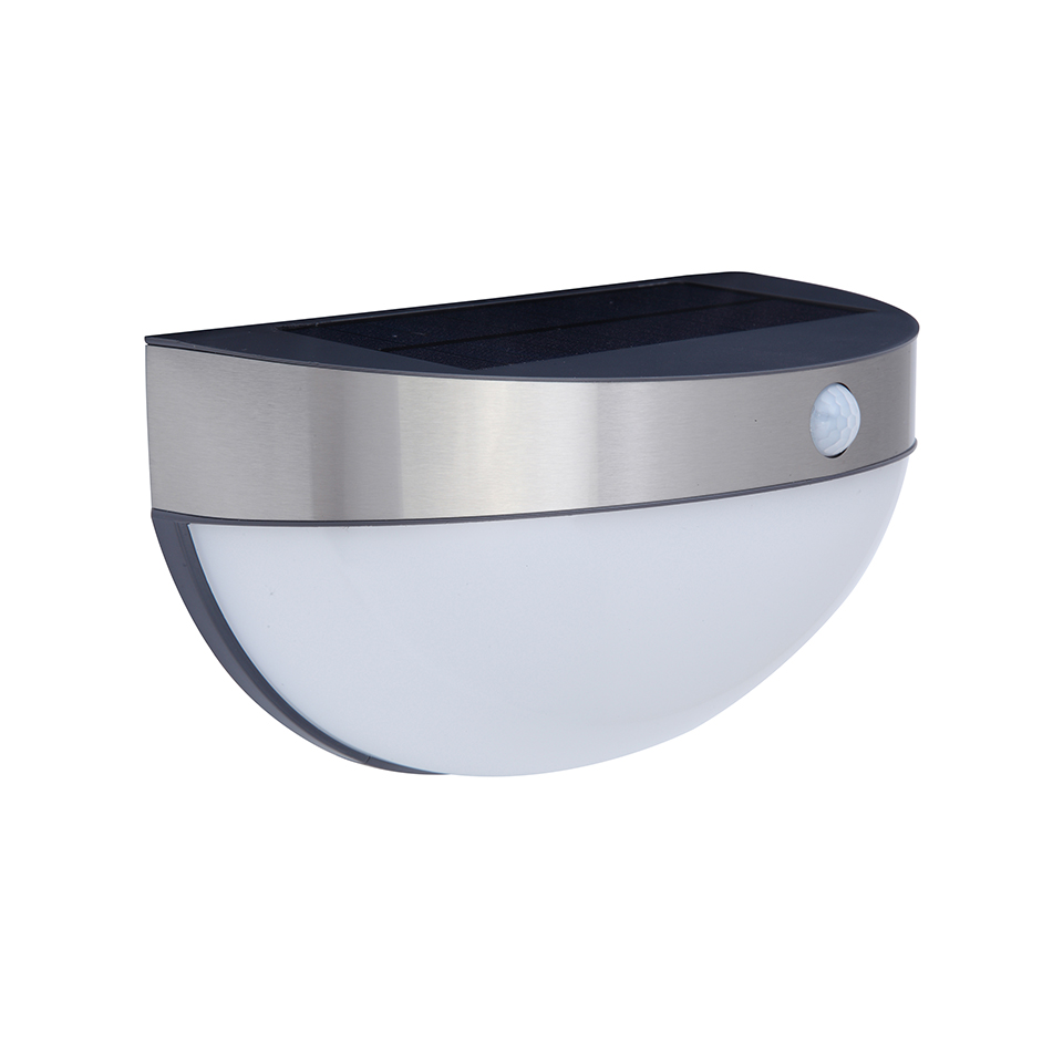 BUBBLE IP44 INTEGRATED LED SOLAR LIGHT IN STAINLESS STEEL 200 LUMEN 4000K