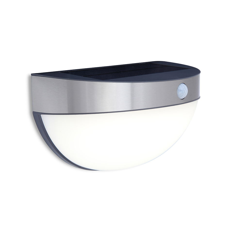 BUBBLE IP44 INTEGRATED LED SOLAR LIGHT IN STAINLESS STEEL 200 LUMEN 4000K