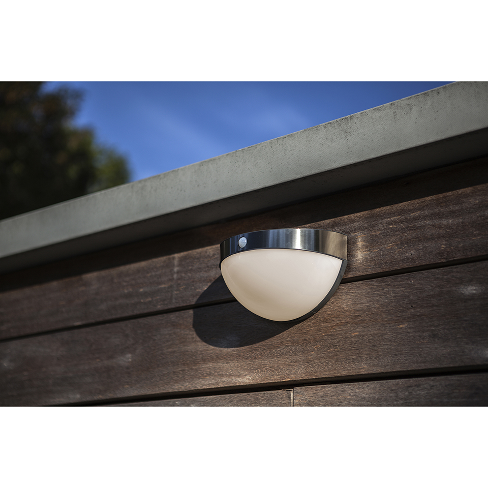 BUBBLE IP44 INTEGRATED LED SOLAR LIGHT IN STAINLESS STEEL 200 LUMEN 4000K