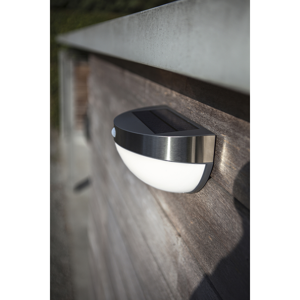 BUBBLE IP44 INTEGRATED LED SOLAR LIGHT IN STAINLESS STEEL 200 LUMEN 4000K