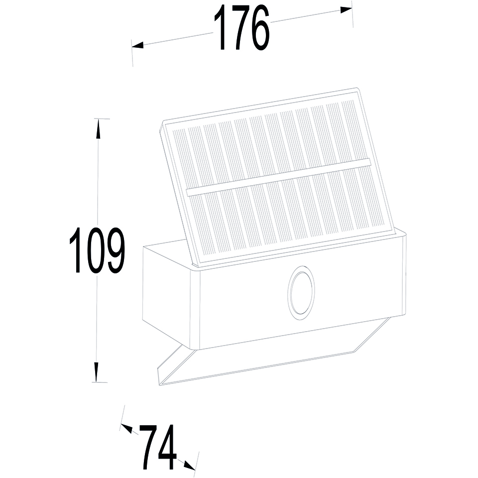 ARROW IP44 INTEGRATED LED SOLAR LIGHT IN DARK GREY 180 LUMEN 5000K