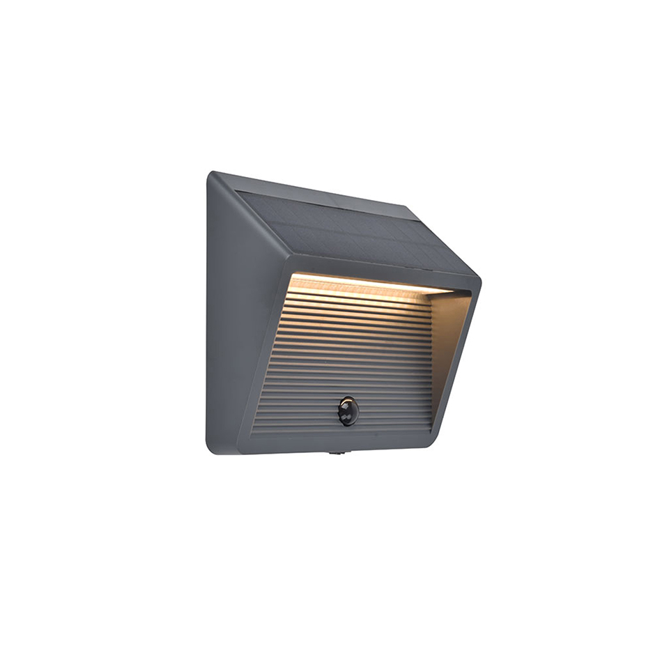 LINKO SOLAR LED WALL LIGHT PIR DARK GREY