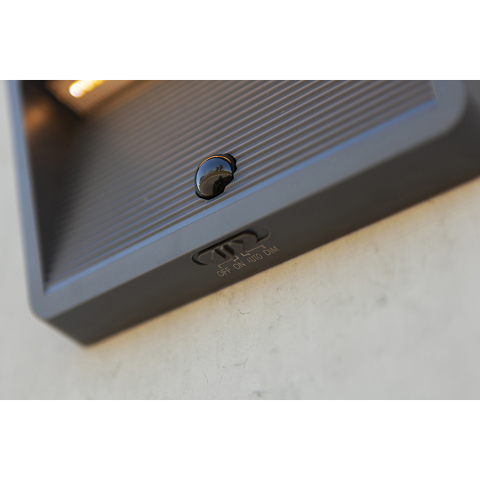 LINKO SOLAR LED WALL LIGHT PIR DARK GREY