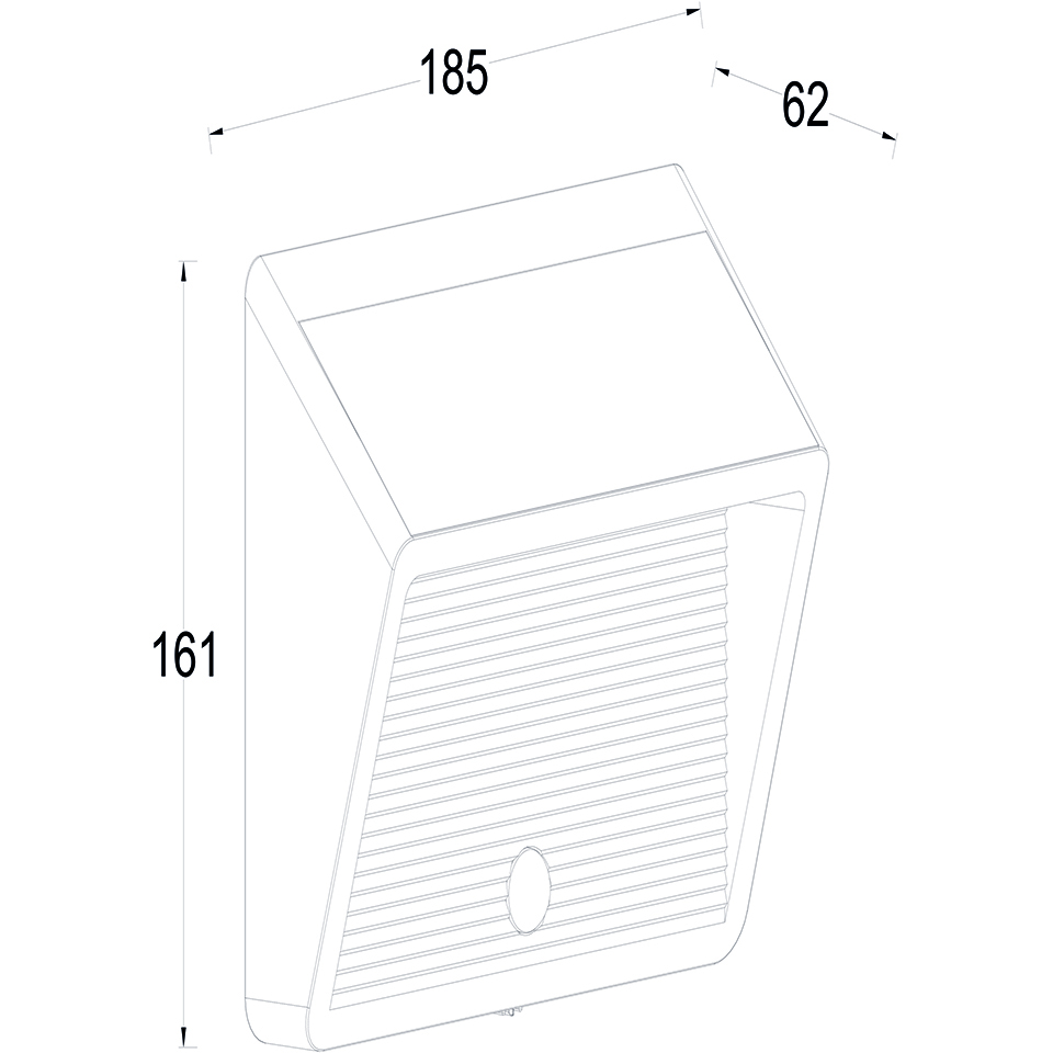 LINKO SOLAR LED WALL LIGHT PIR DARK GREY